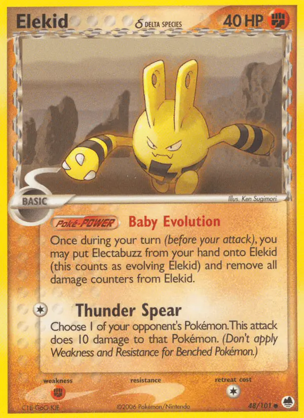 Carta Elekid δ 48/101 de Dragon Frontiers