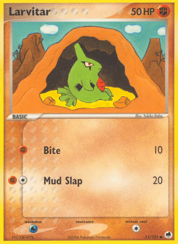 Carta Larvitar 51/101 de Dragon Frontiers