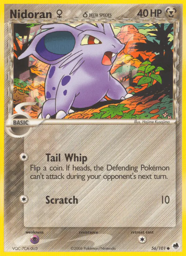 Carta Nidoran♀ δ 56/101 de Dragon Frontiers
