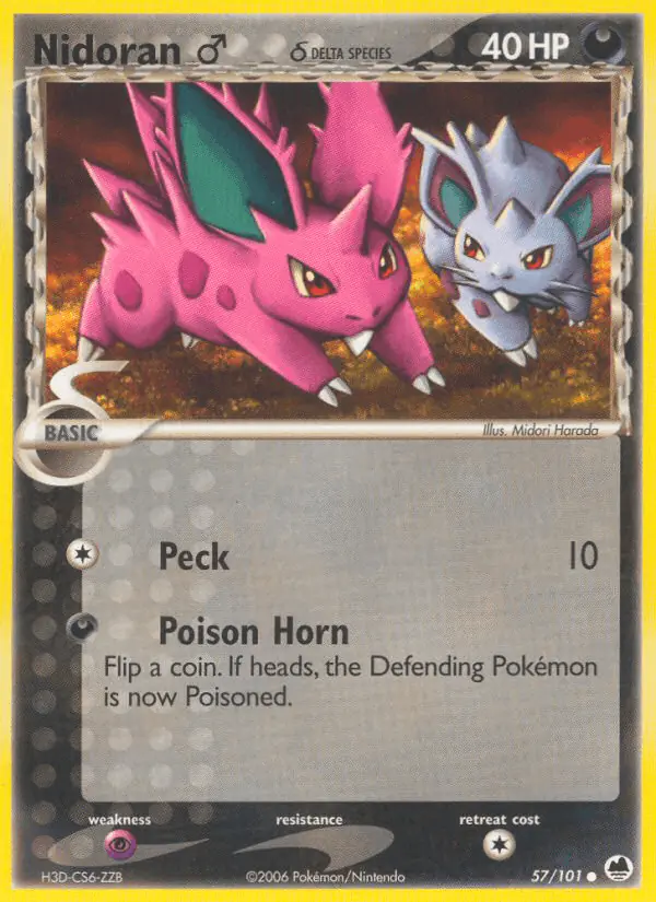 Carta Nidoran♂ δ 57/101 de Dragon Frontiers