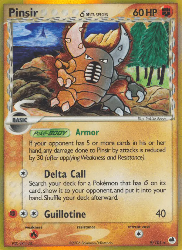 Carta Pinsir δ 9/101 de Dragon Frontiers