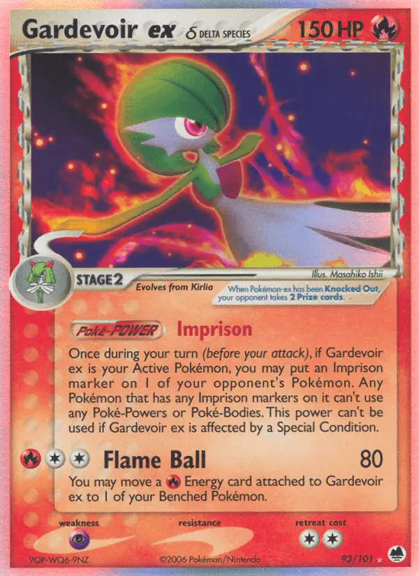 Carta Gardevoir ex δ 93/101 de Dragon Frontiers