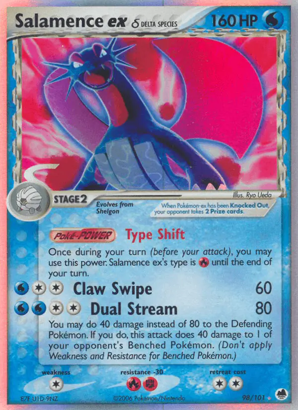 Carta Salamence ex δ 98/101 de Dragon Frontiers
