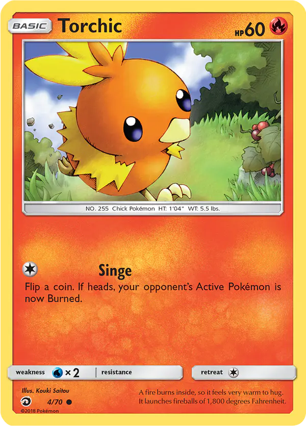 Carta Torchic 4/70 de Dragon Majesty