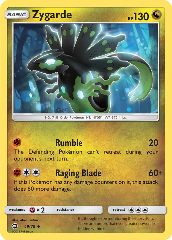 Carta Zygarde 49/70 de Dragon Majesty