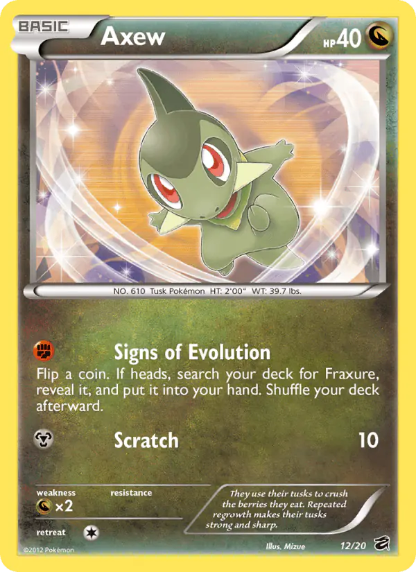 Carta Axew 12/20 de Dragon Vault