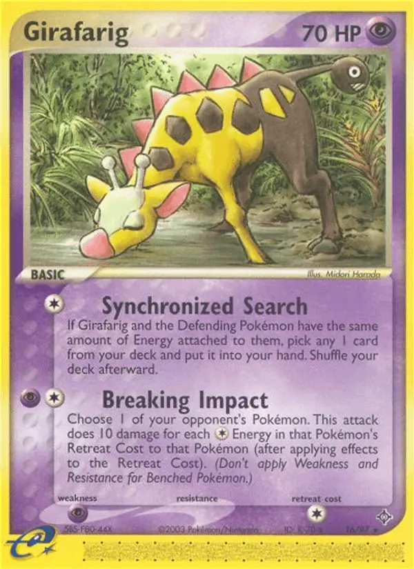 Carta Girafarig 16/97 de Dragon
