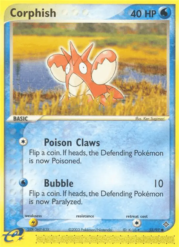 Carta Corphish 52/97 de Dragon