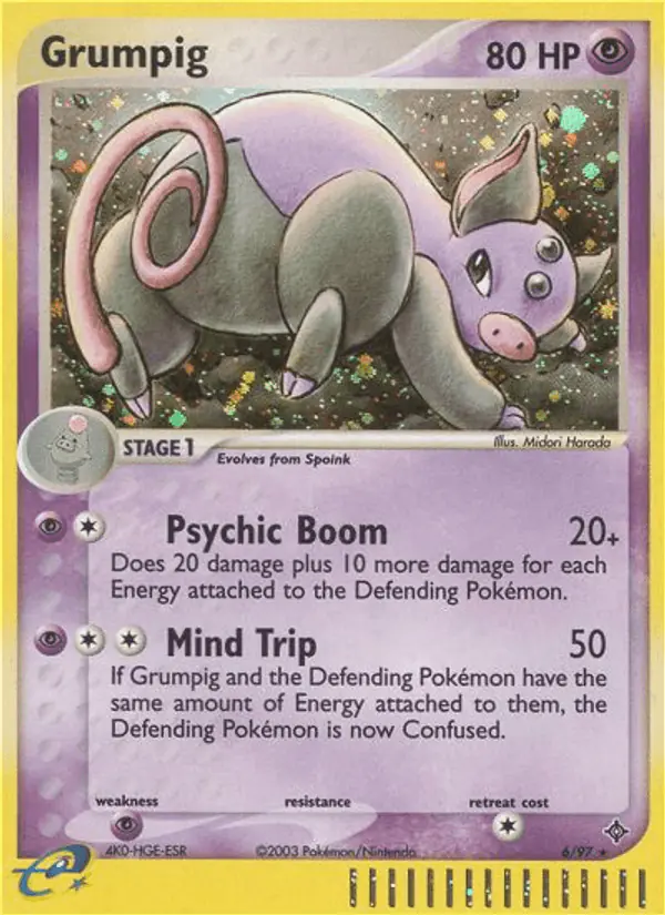 Carta Grumpig 6/97 de Dragon