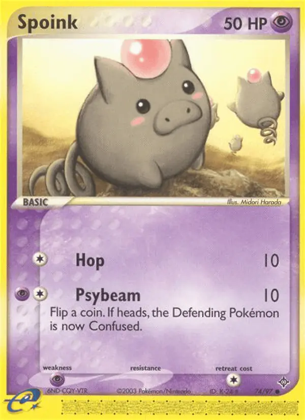 Carta Spoink 74/97 de Dragon