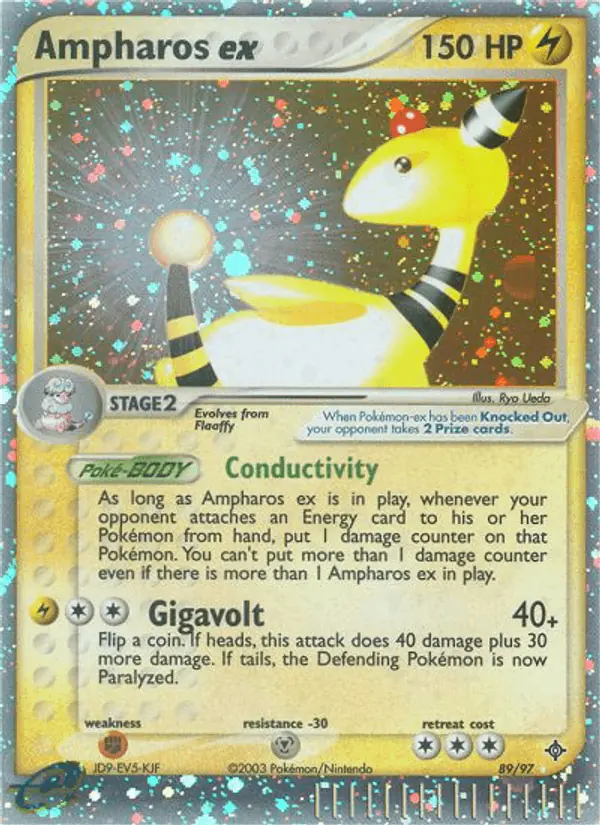Carta Ampharos ex 89/97 de Dragon