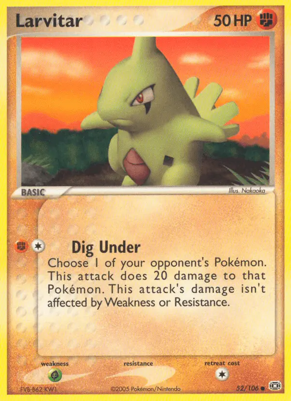 Carta Larvitar 52/106 de Emerald