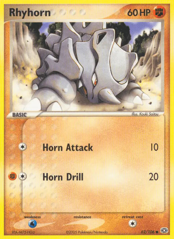 Carta Rhyhorn 62/106 de Emerald