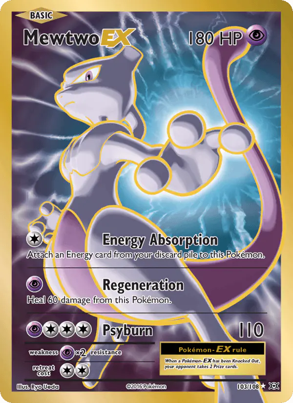 Carta Mewtwo EX 103/108 de Evolutions