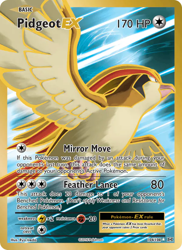 Carta Pidgeot EX 104/108 de Evolutions