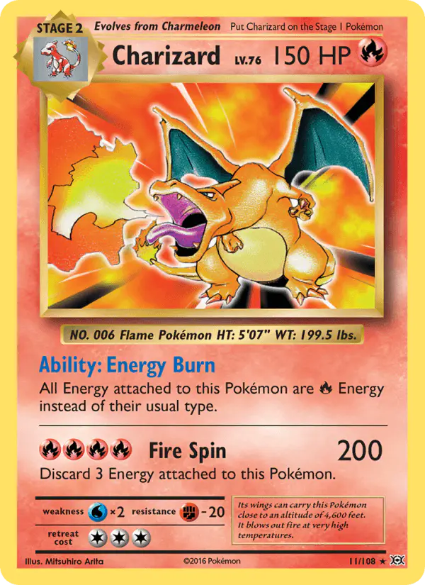 Carta Charizard 11/108 de Evolutions
