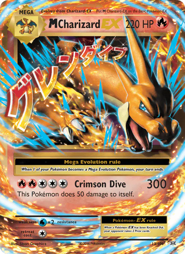 Carta M Charizard EX 13/108 de Evolutions