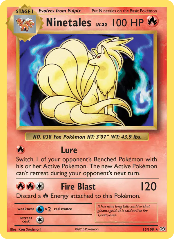 Carta Ninetales 15/108 de Evolutions