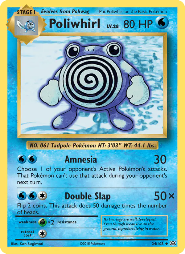 Carta Poliwhirl 24/108 de Evolutions