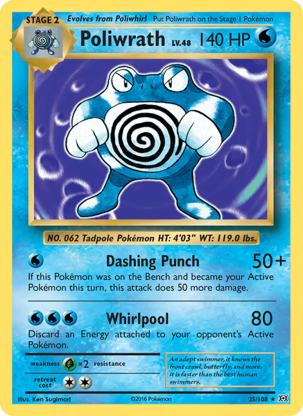 Carta Poliwrath 25/108 de Evolutions