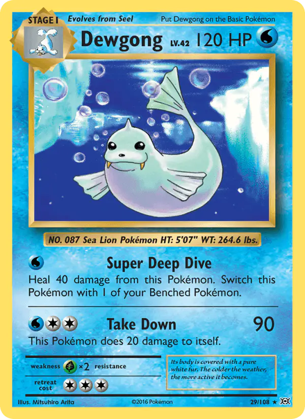 Carta Dewgong 29/108 de Evolutions