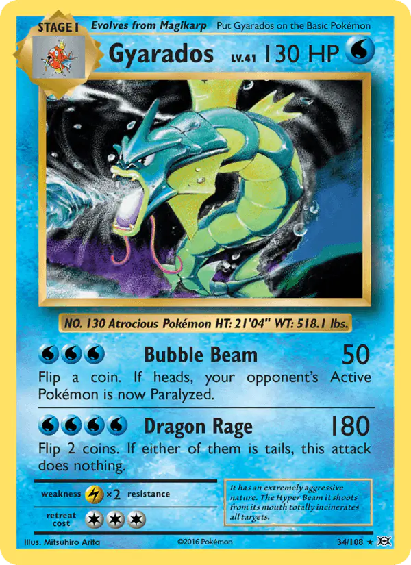 Carta Gyarados 34/108 de Evolutions