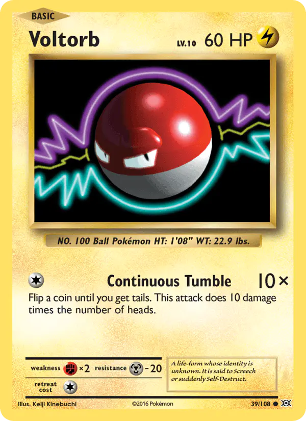 Carta Voltorb 39/108 de Evolutions