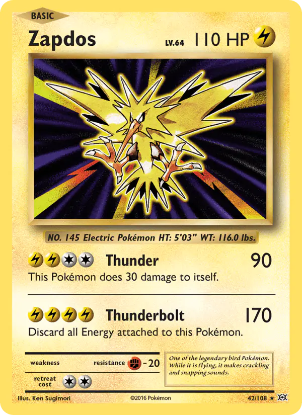 Carta Zapdos 42/108 de Evolutions