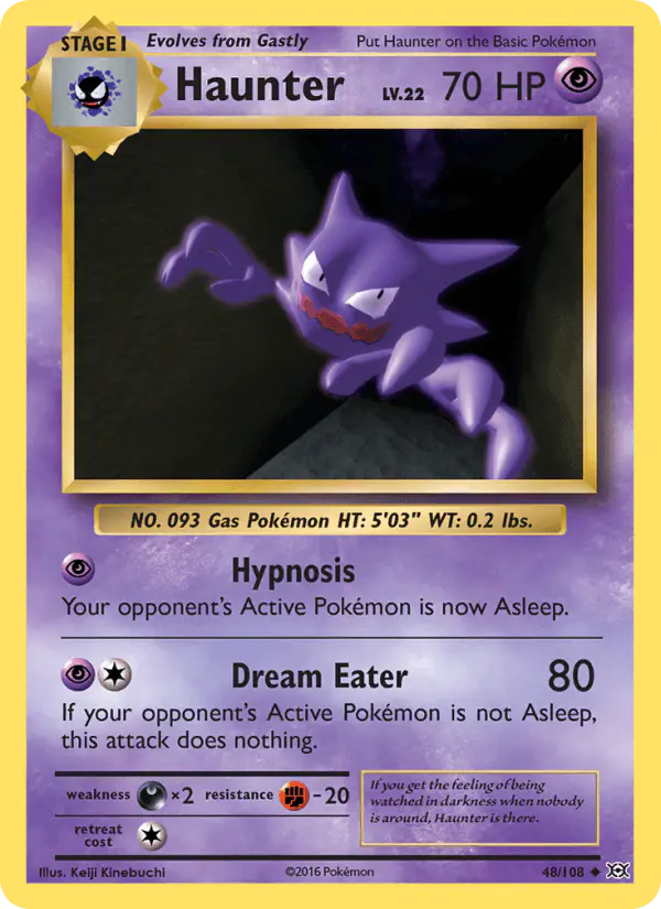 Carta Haunter 48/108 de Evolutions