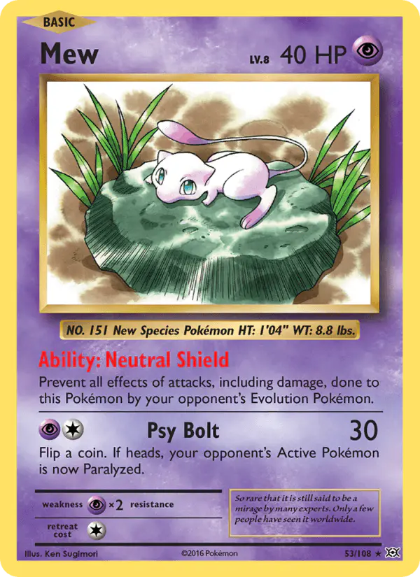 Carta Mew 53/108 de Evolutions