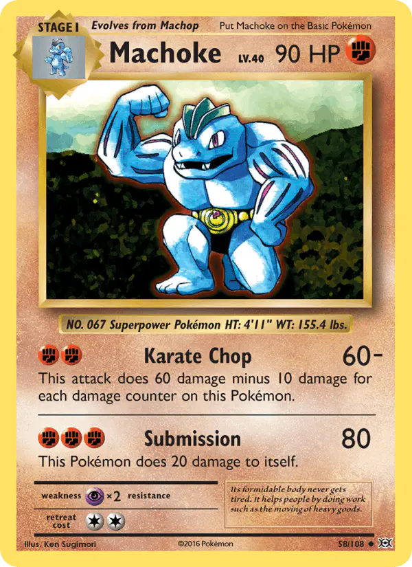 Carta Machoke 58/108 de Evolutions