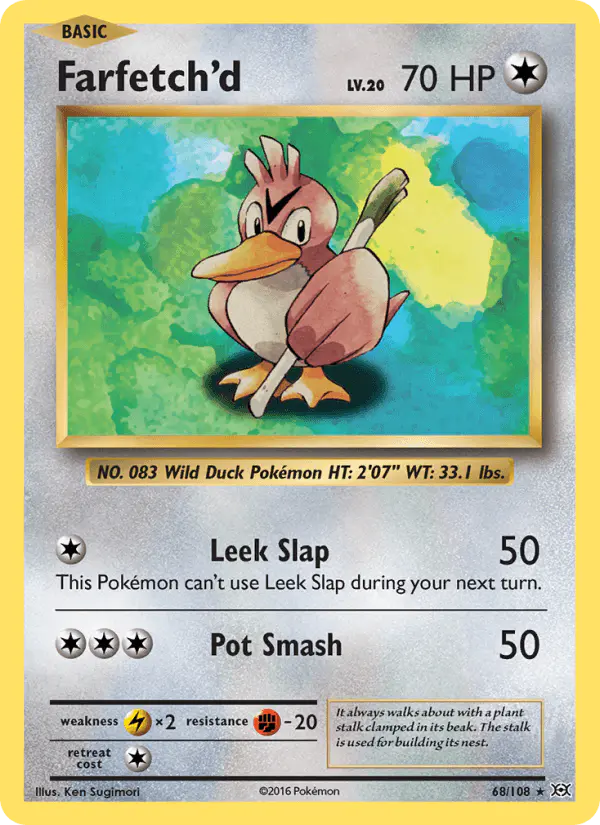 Carta Farfetch'd 68/108 de Evolutions