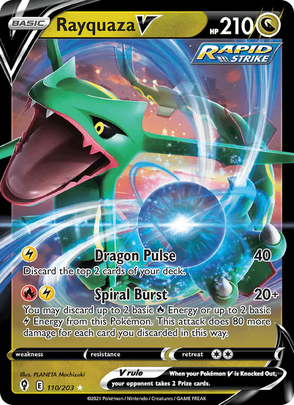 Carta Rayquaza V 110/203 de Evolving Skies