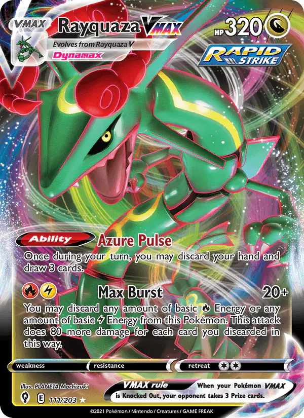 Carta Rayquaza VMAX 111/203 de Evolving Skies