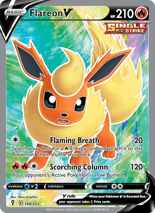 Carta Flareon V 169/203 de Evolving Skies