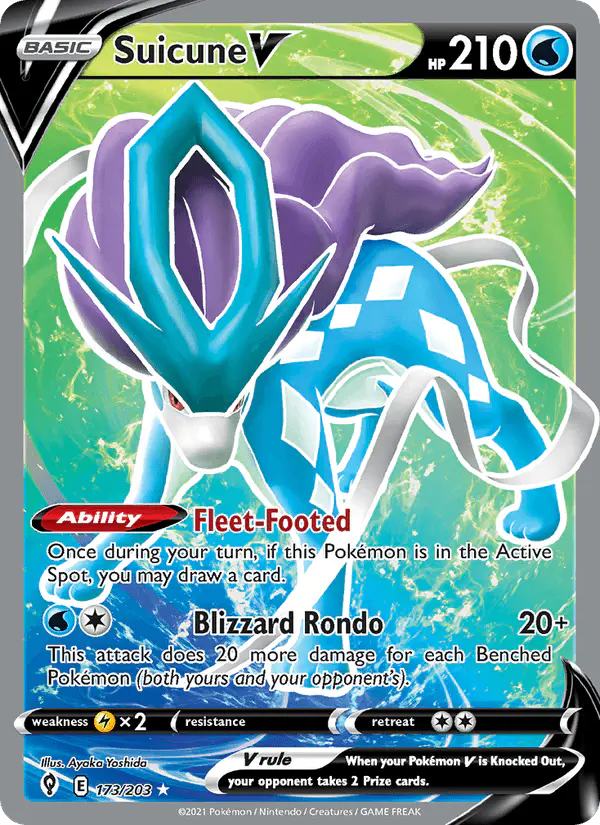 Carta Suicune V 173/203 de Evolving Skies