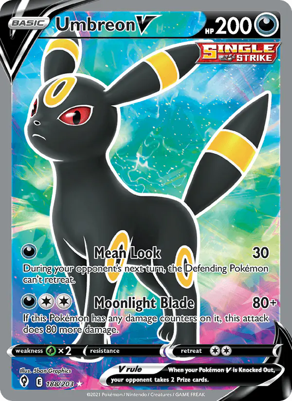 Carta Umbreon V 188/203 de Evolving Skies