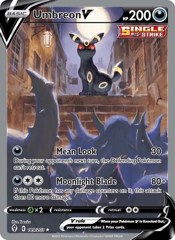Carta Umbreon V 189/203 de Evolving Skies