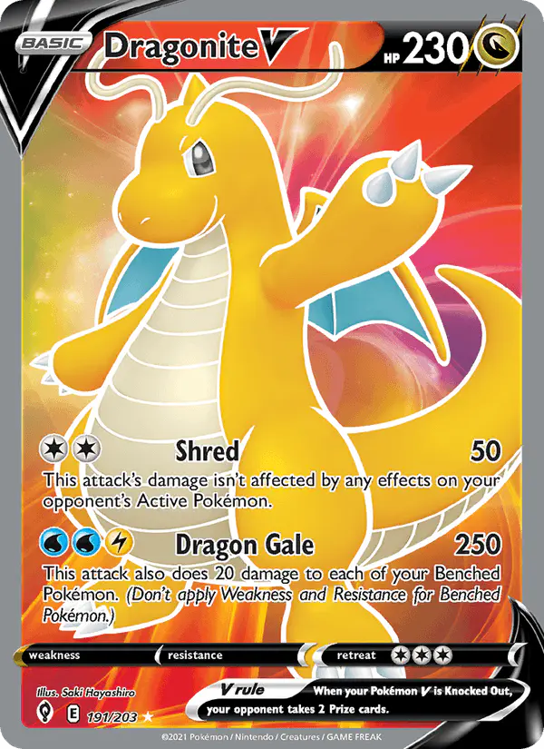 Carta Dragonite V 191/203 de Evolving Skies