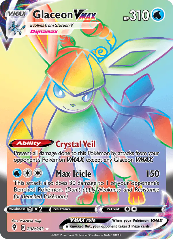 Carta Glaceon VMAX 208/203 de Evolving Skies