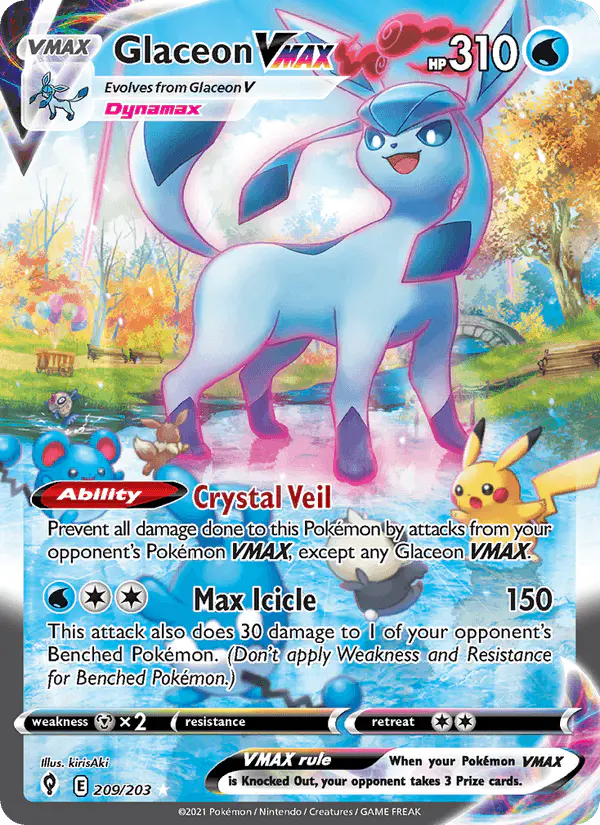 Carta Glaceon VMAX 209/203 de Evolving Skies
