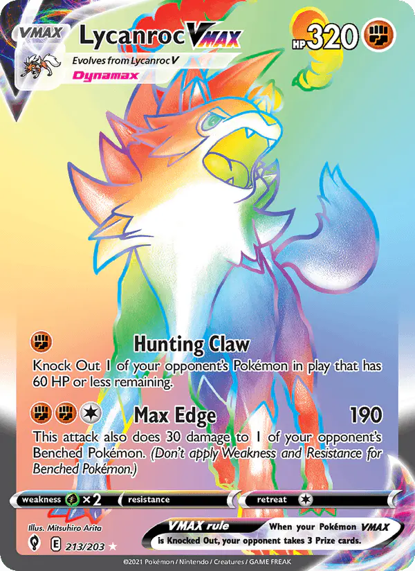 Carta Lycanroc VMAX 213/203 de Evolving Skies