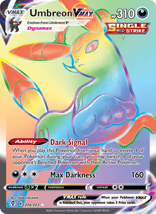Carta Umbreon VMAX 214/203 de Evolving Skies