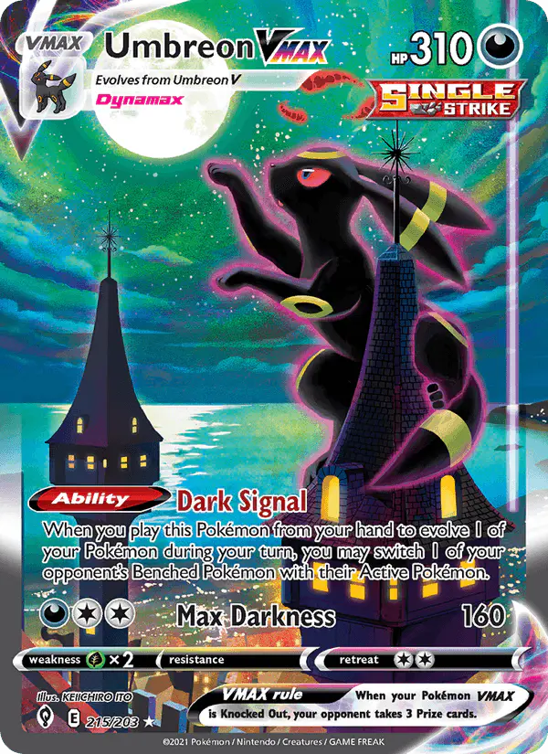 Carta Umbreon VMAX 215/203 de Evolving Skies
