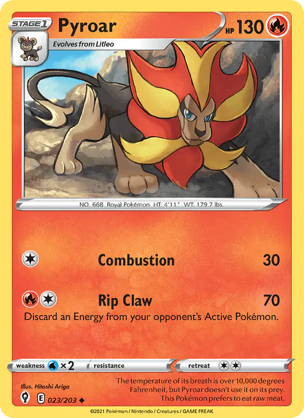 Carta Pyroar 023/203 de Evolving Skies