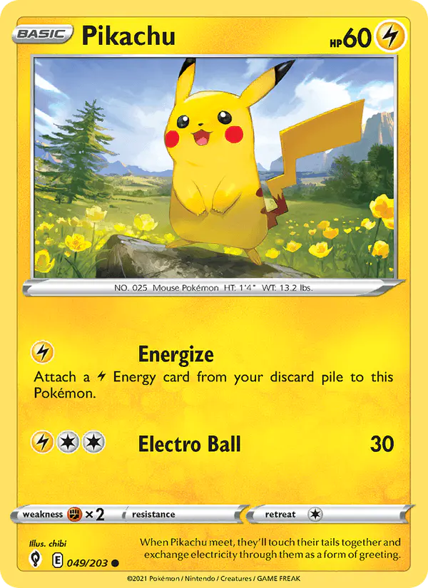 Carta Pikachu 049/203 de Evolving Skies