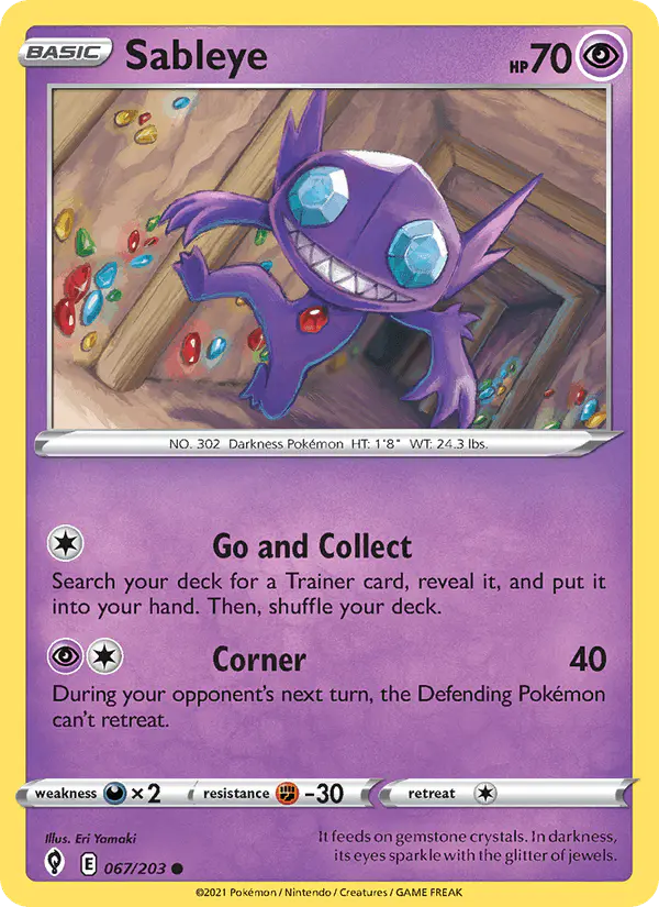 Carta Sableye 067/203 de Evolving Skies