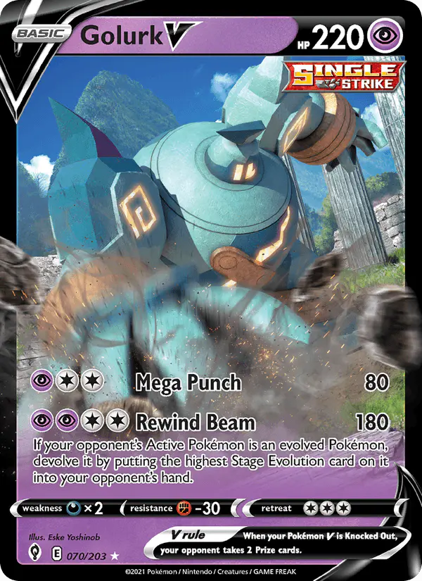 Carta Golurk V 070/203 de Evolving Skies