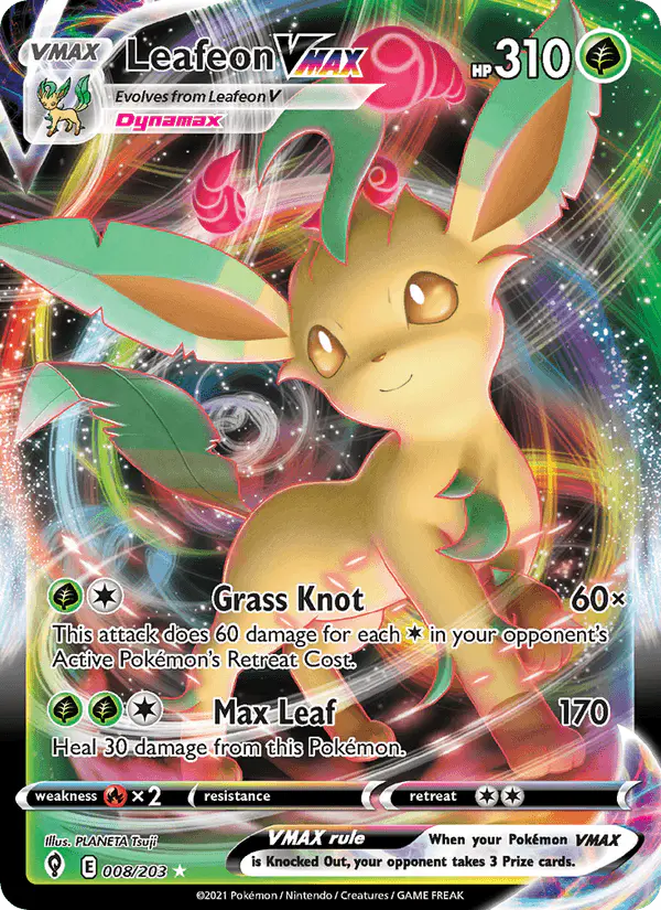 Carta Leafeon VMAX 008/203 de Evolving Skies
