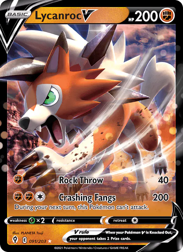 Carta Lycanroc V 091/203 de Evolving Skies